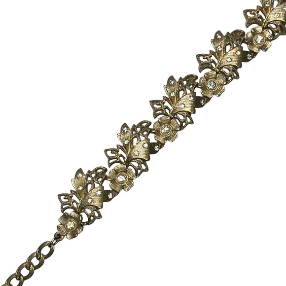 Vintage Signed Kramer Choker Necklace AB Rhinestones Gold Tone 12-16” Adjustable - Picture 14 of 15